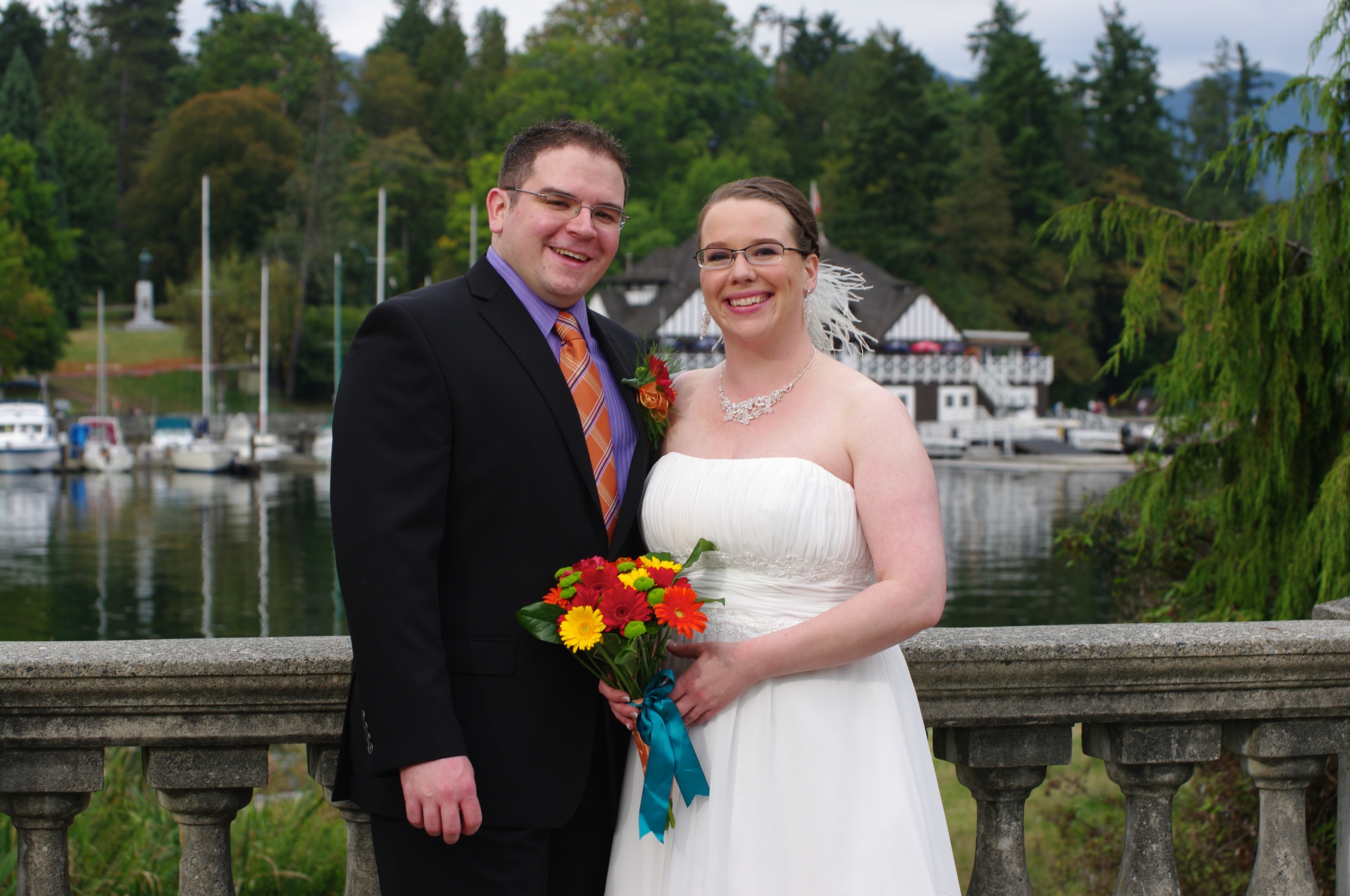 Stephen Zopf and Sarah on their wedding day